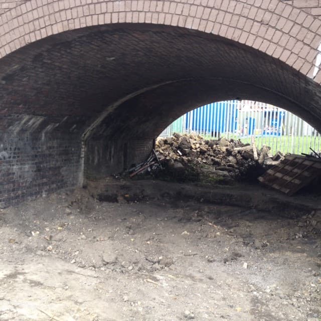derelict railway arches prior to any waterproofing or building activity