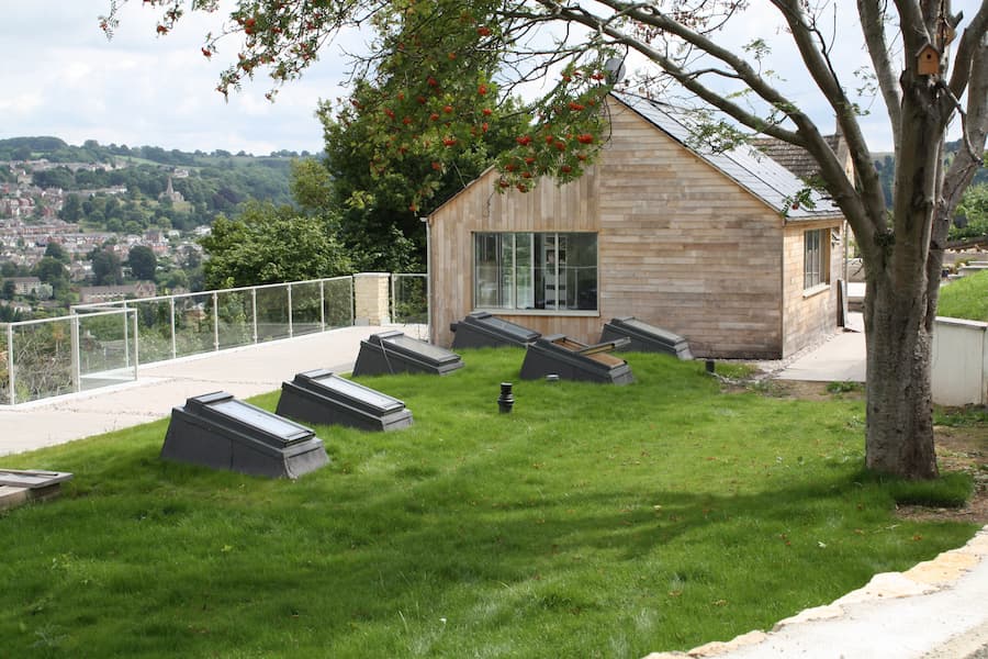 completed green roof on a residential property