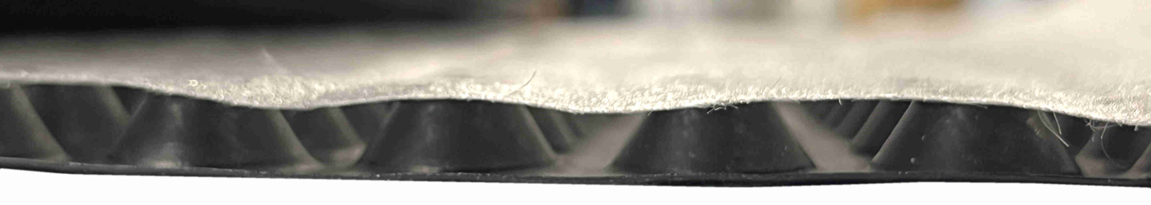side profile of geodrain membrane showing the cavity