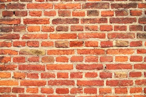 A brick wall showing a solid-wall pattern