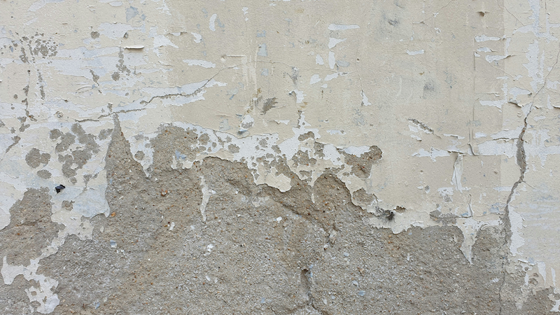 A wall affected by damp